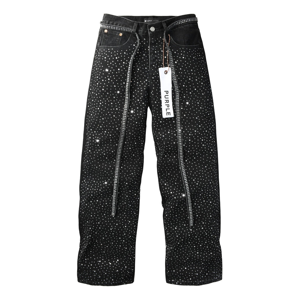Purple Brand Galaxy Crystal Wide-Leg Jeans - Back view