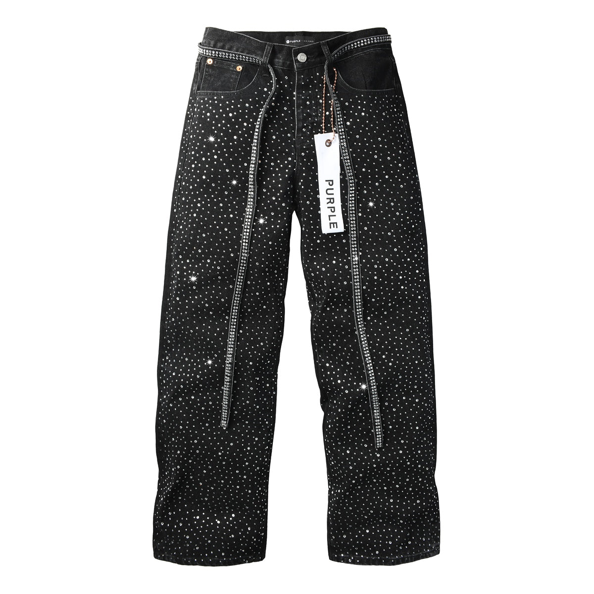 Purple Brand Galaxy Crystal Wide-Leg Jeans - Back view