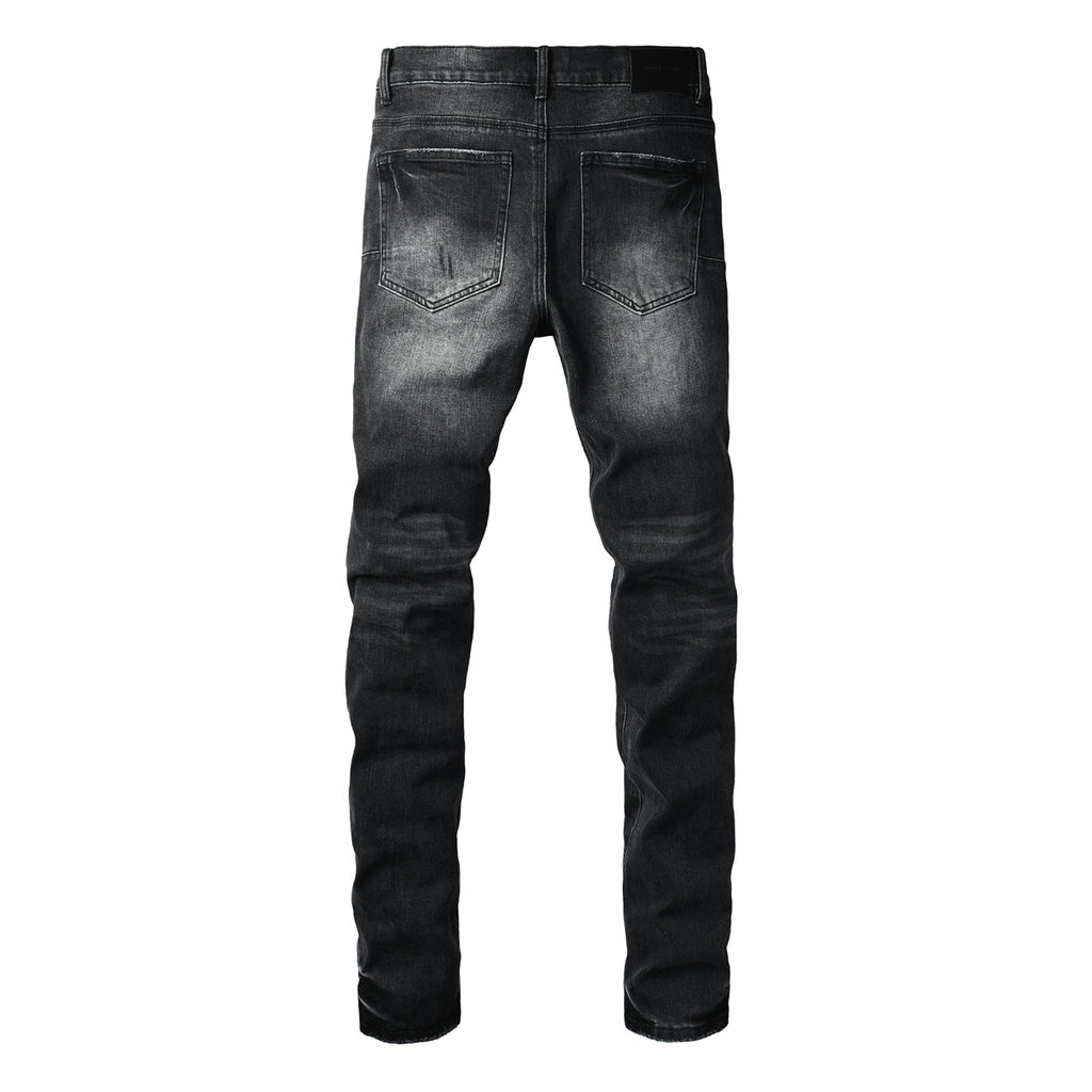 Purple Brand distressed jeans - front close-up detail