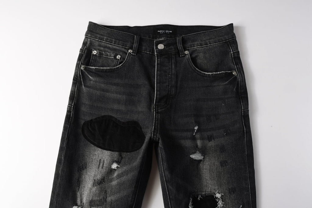 Purple Brand distressed jeans - front and back view