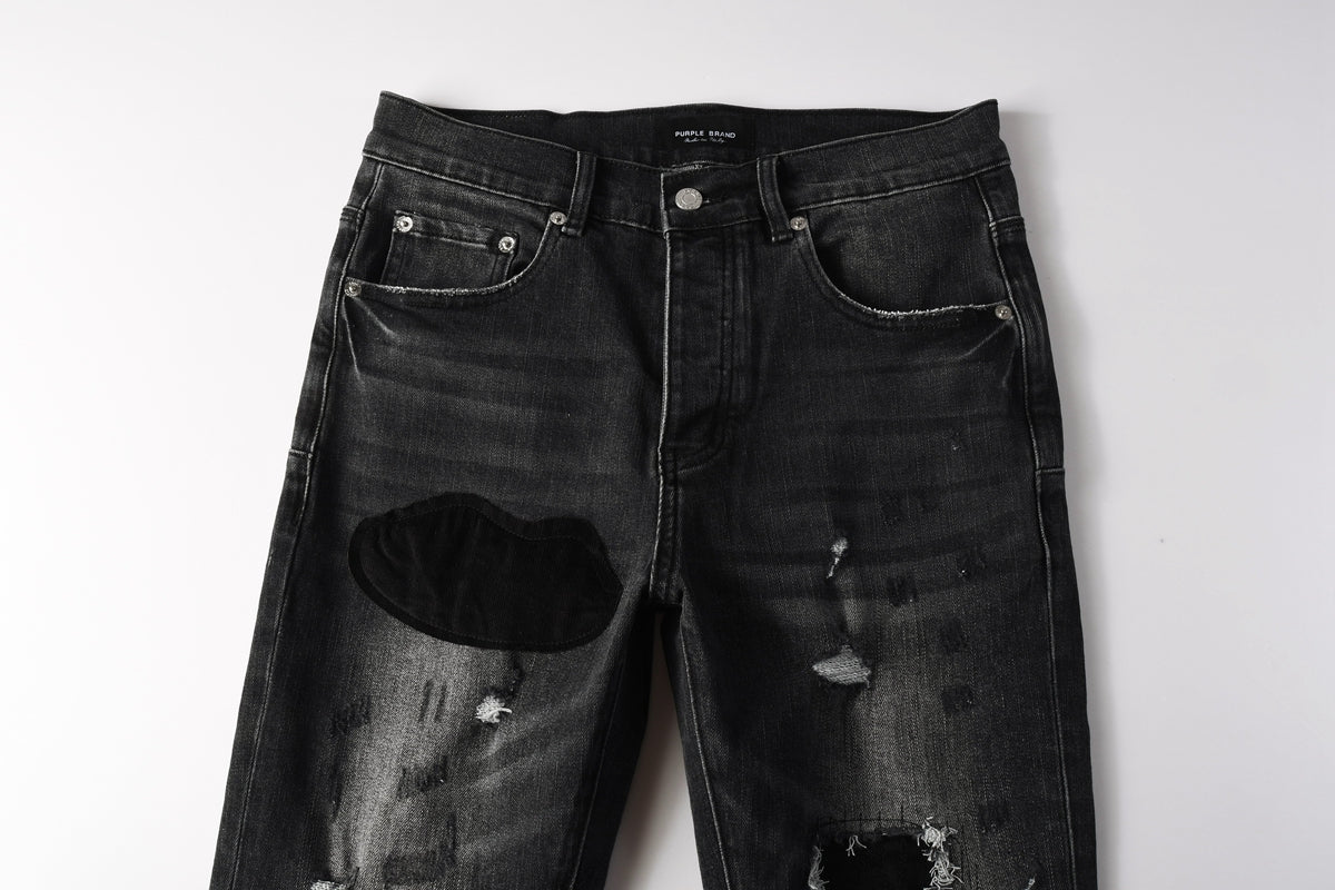 Purple Brand distressed jeans - front and back view