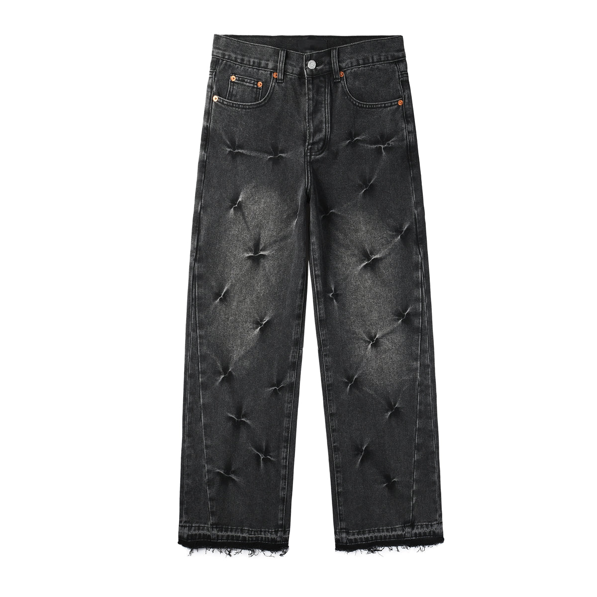 Star Pinch Wide-Leg Black Jeans - Back View