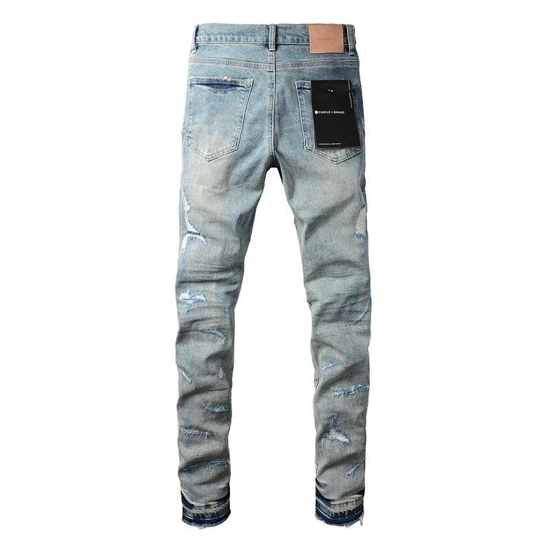 Purple Brand paint splatter jeans back view