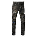 Purple Brand distressed jeans front view with hang tag