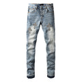 Crystal Cross Rhinestone Jeans - Front and back view