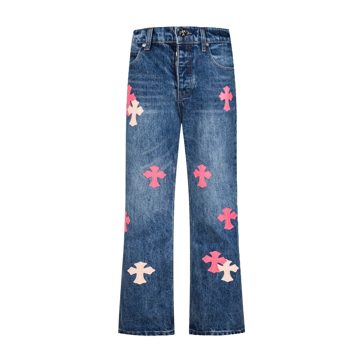Chrome Hearts x Levi's Pink Cross Patch Flare Jeans