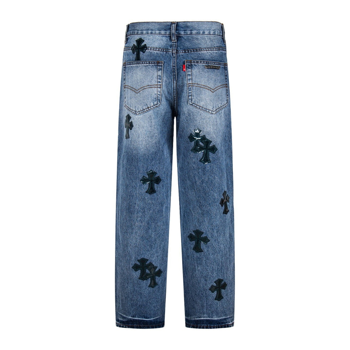 Chrome Hearts x Levi's Cross Patch Jeans - Front and back view