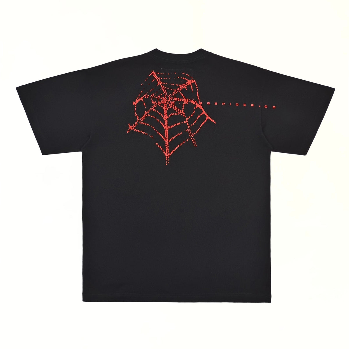 Sp5der Worldwide T-Shirt Black Red - Back Web Detail