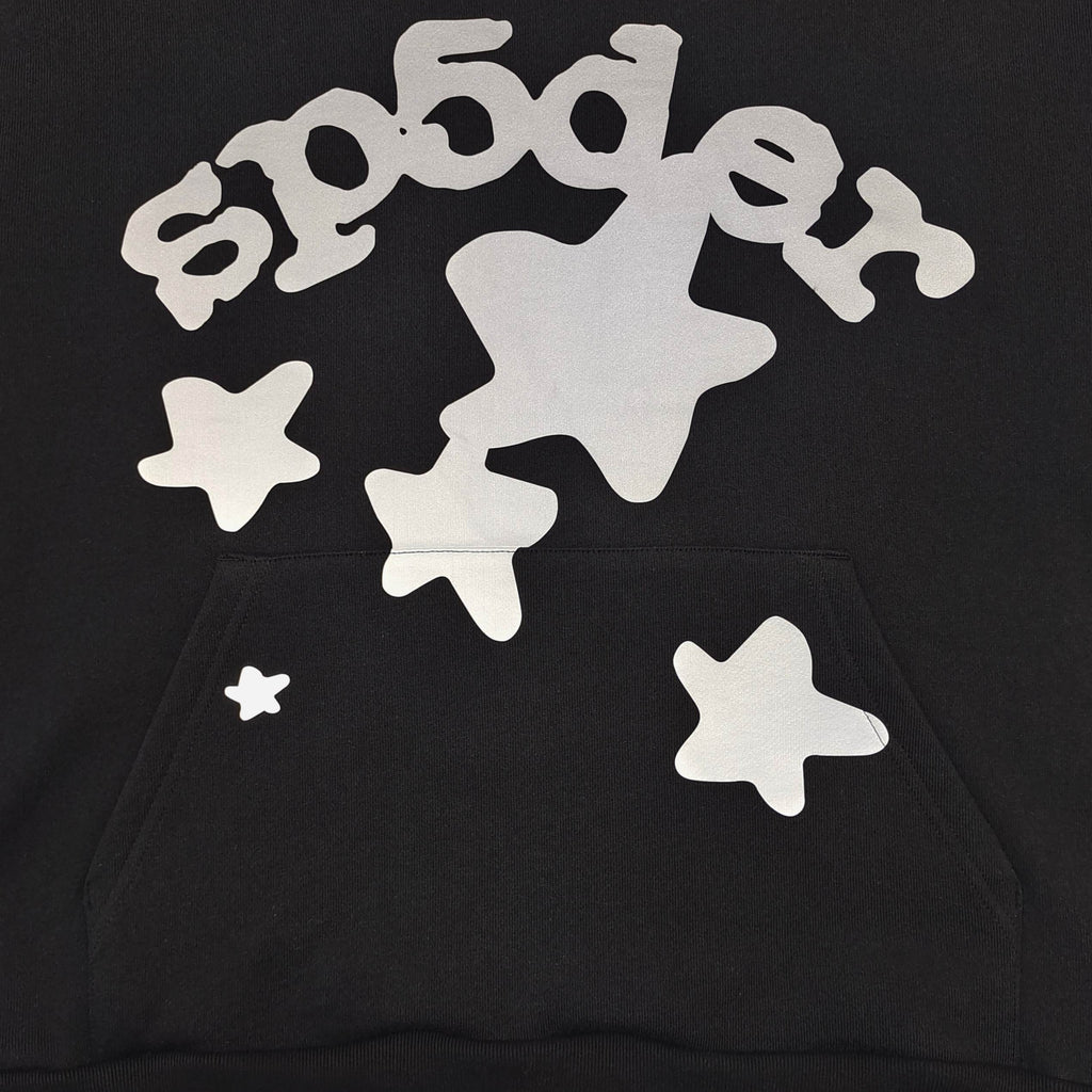 Sp5der Star Hoodie Black - Sleeve Detail