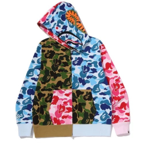 BAPE Shark Full-Zip Hoodie – Multi Camo Patchwork