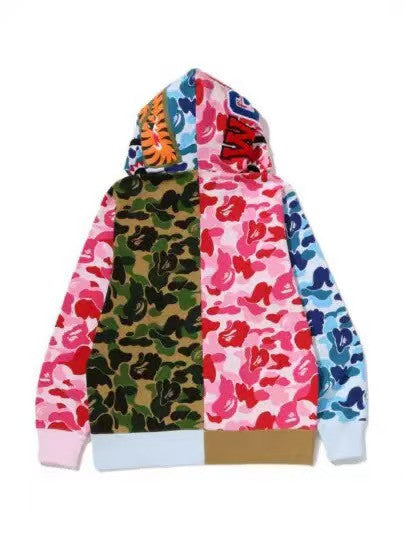 BAPE Black Dot Camo Shark Hoodie - Side angle