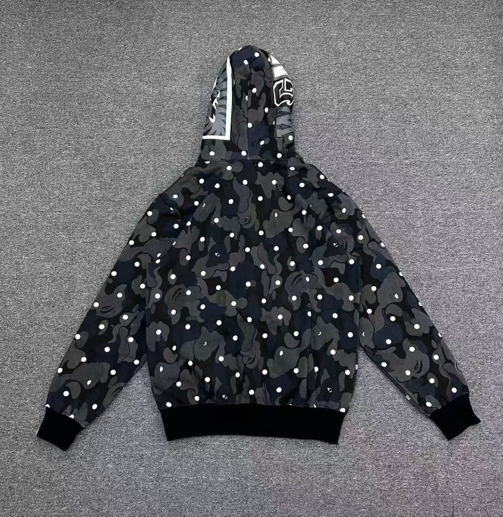 BAPE Shark Full-Zip Hoodie – Black Dot Camo