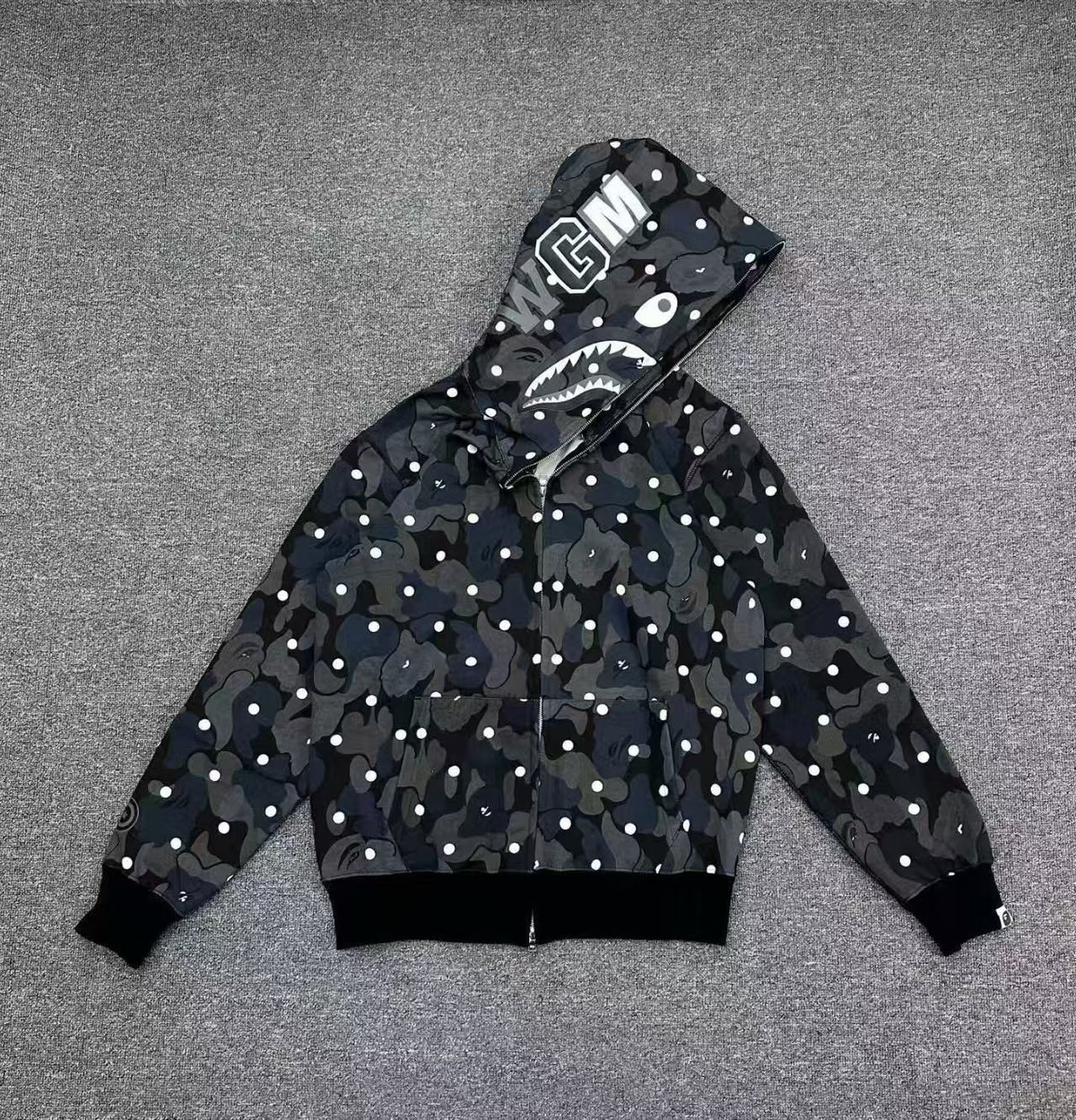 BAPE Shark Full-Zip Hoodie – Black Dot Camo