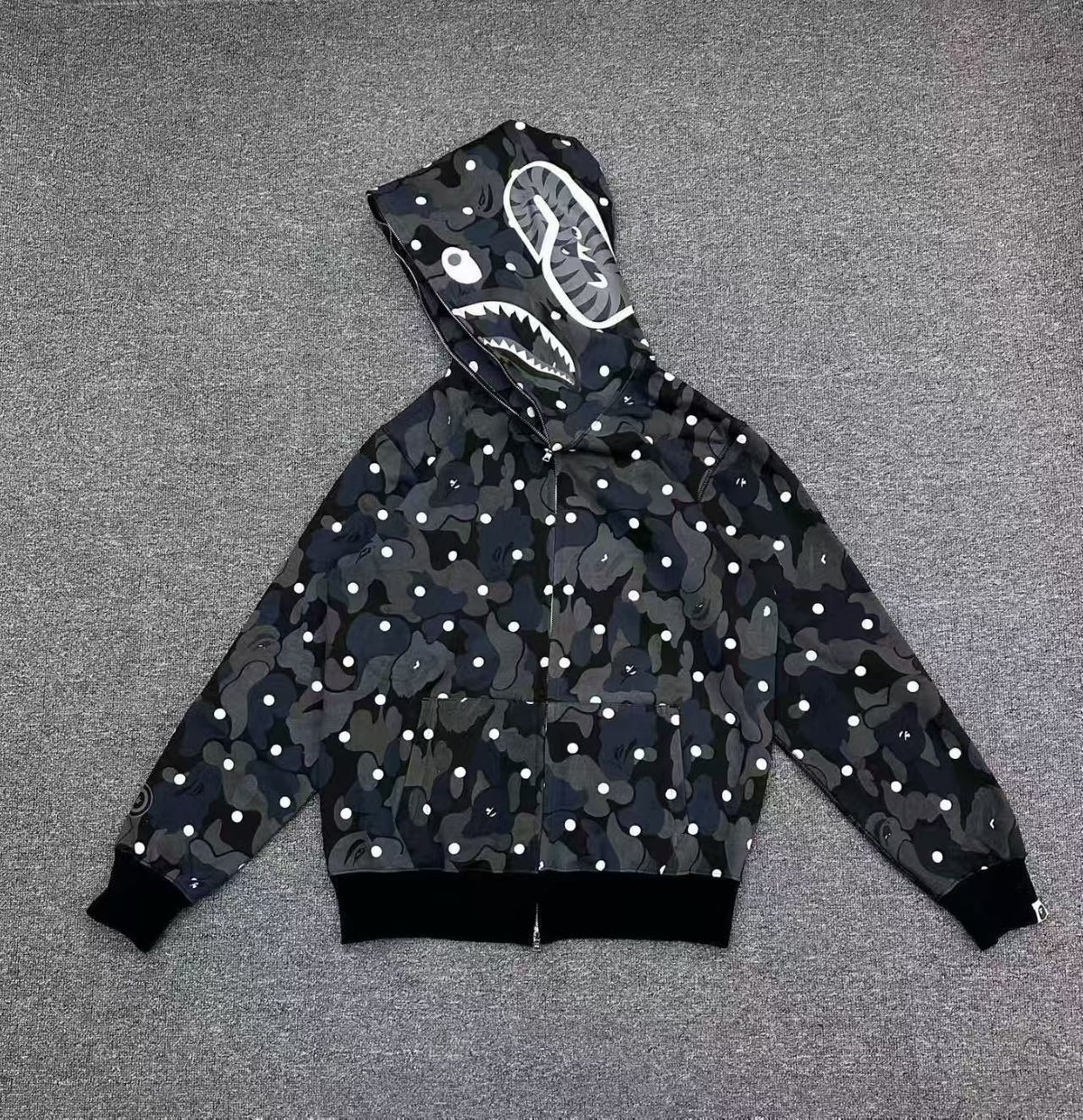 BAPE Shark Full-Zip Hoodie – Black Dot Camo