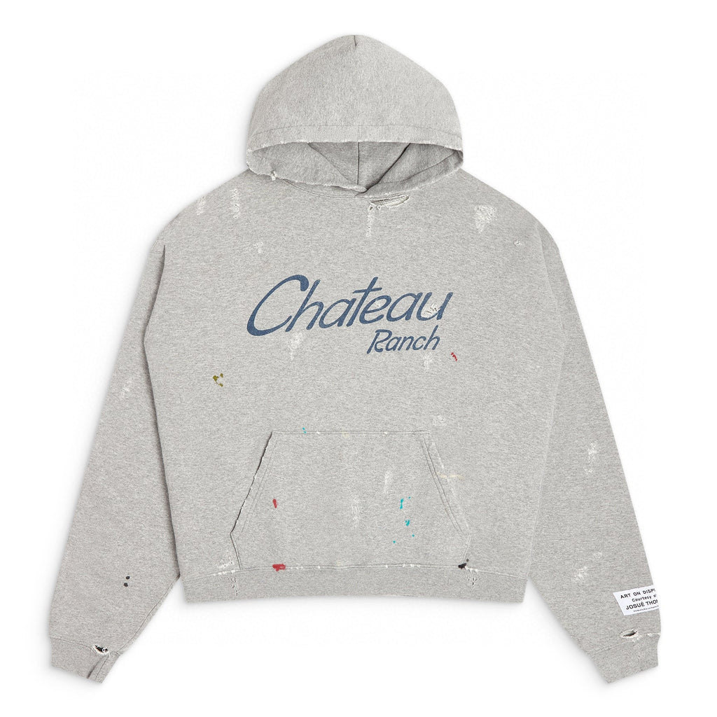 Chateau Ranch Painted Hoodie - Horseshoe logo detail