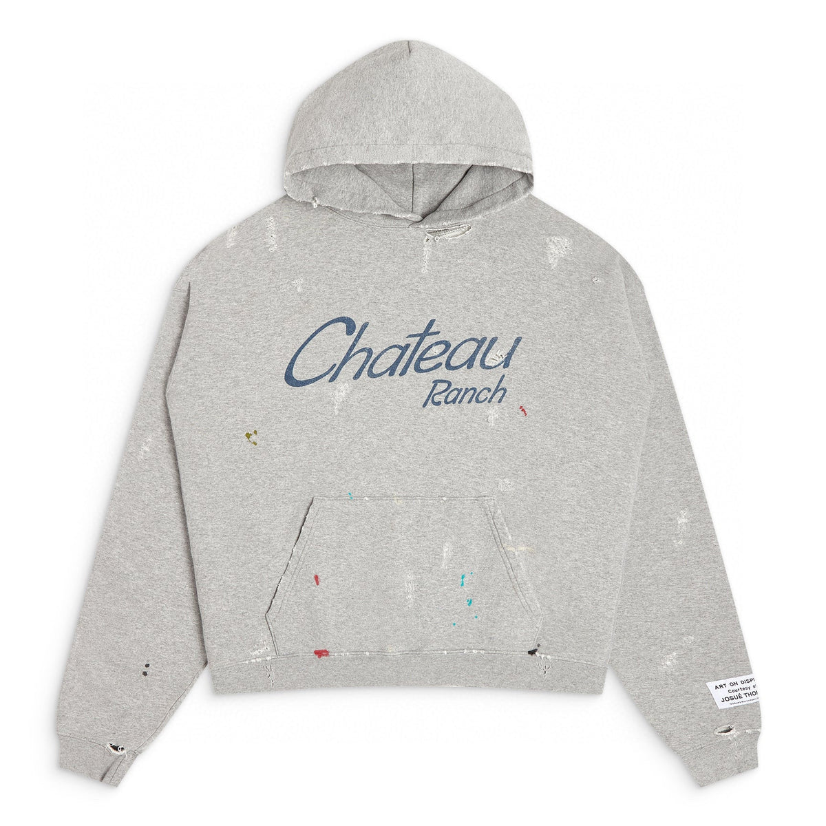Chateau Ranch Painted Hoodie - Horseshoe logo detail