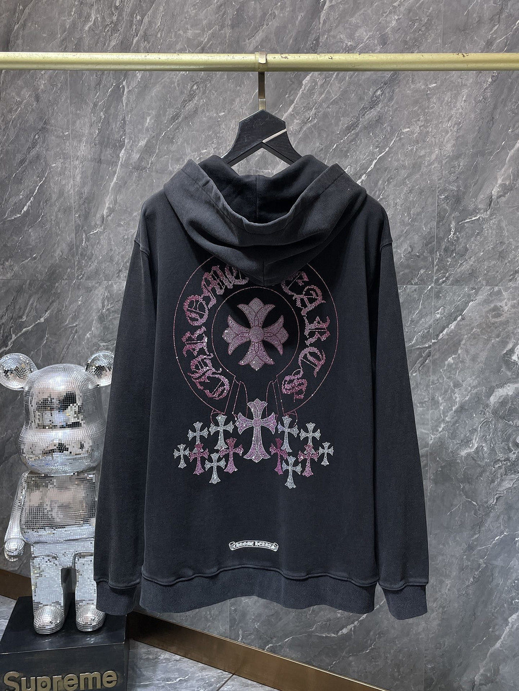 Chrome Hearts rhinestone cross detail - chest