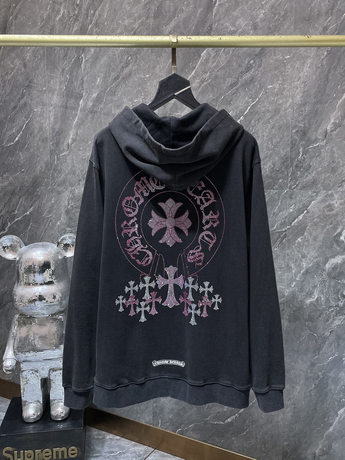 Chrome Hearts rhinestone cross detail - chest