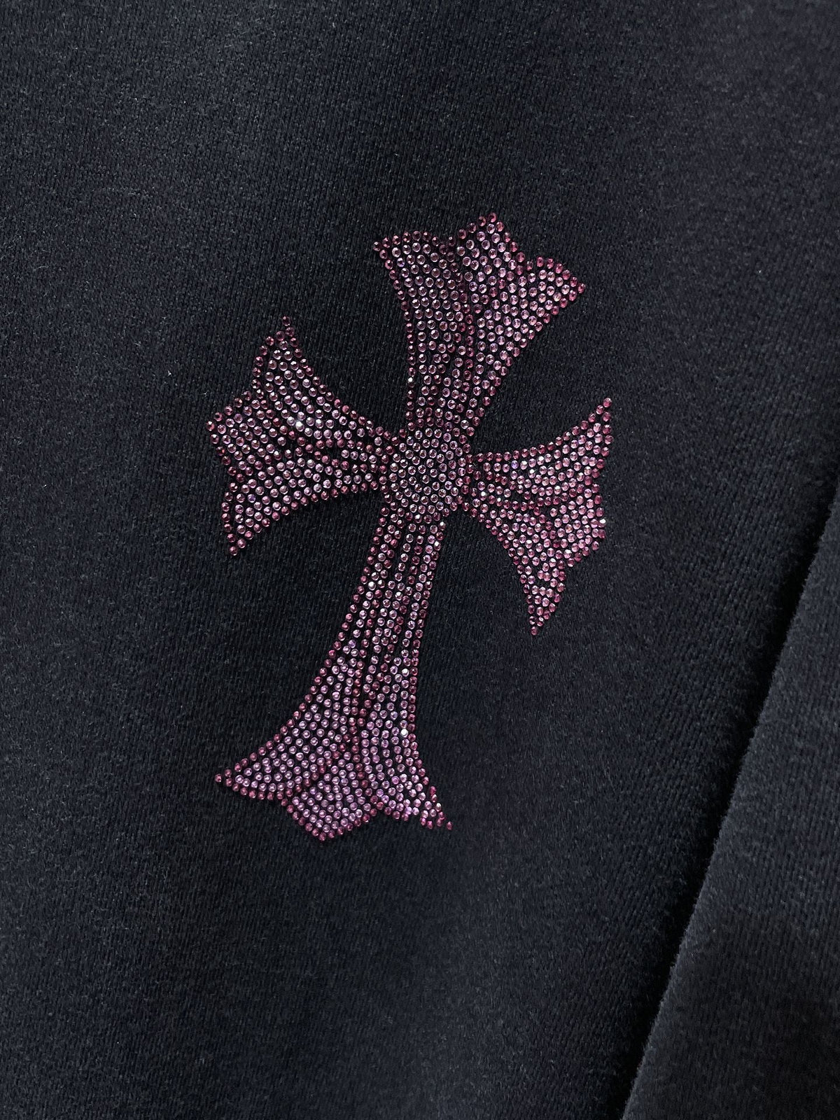 Chrome Hearts rhinestone cross graphic - back detail