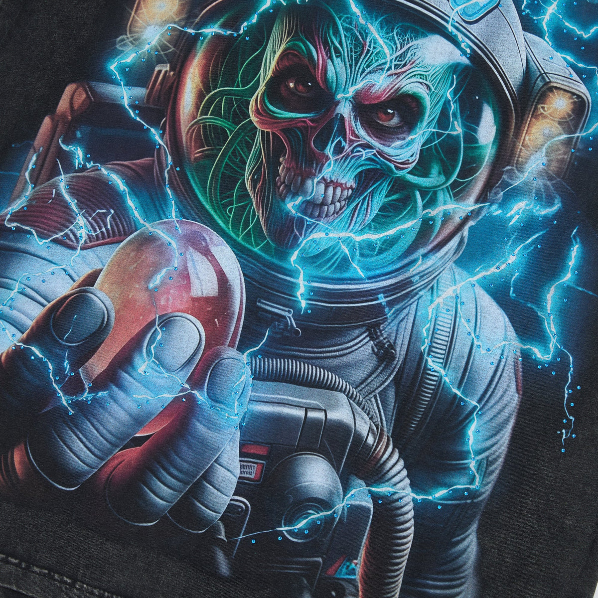 Jellybean Space Skull Tee – Jellybean wordmark detail