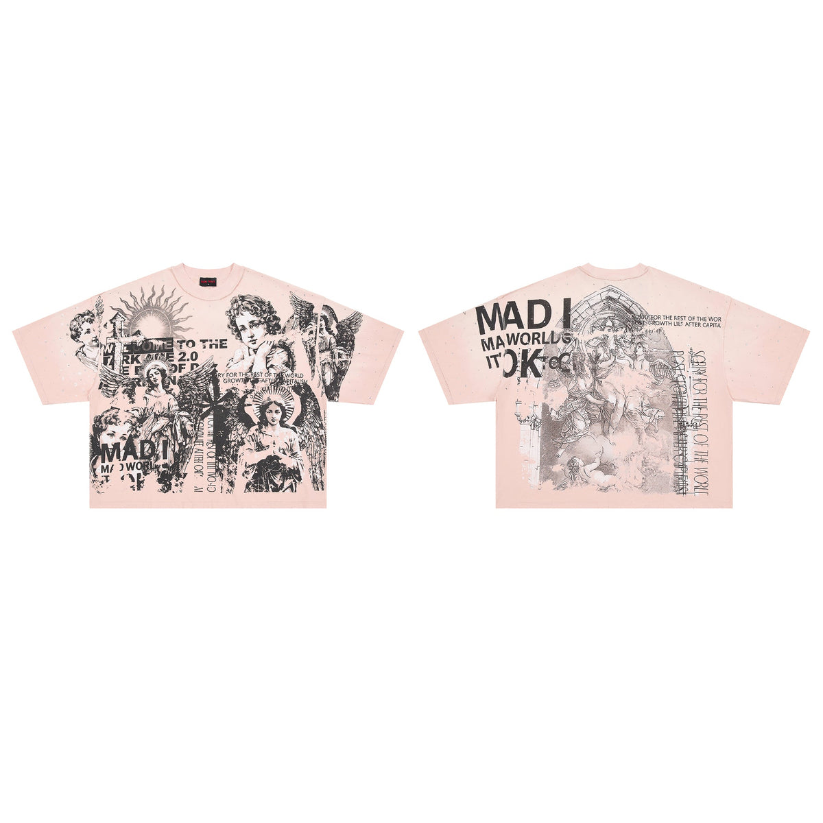 Mad World 2.0 Angel Graphic Tee - Front and Back view