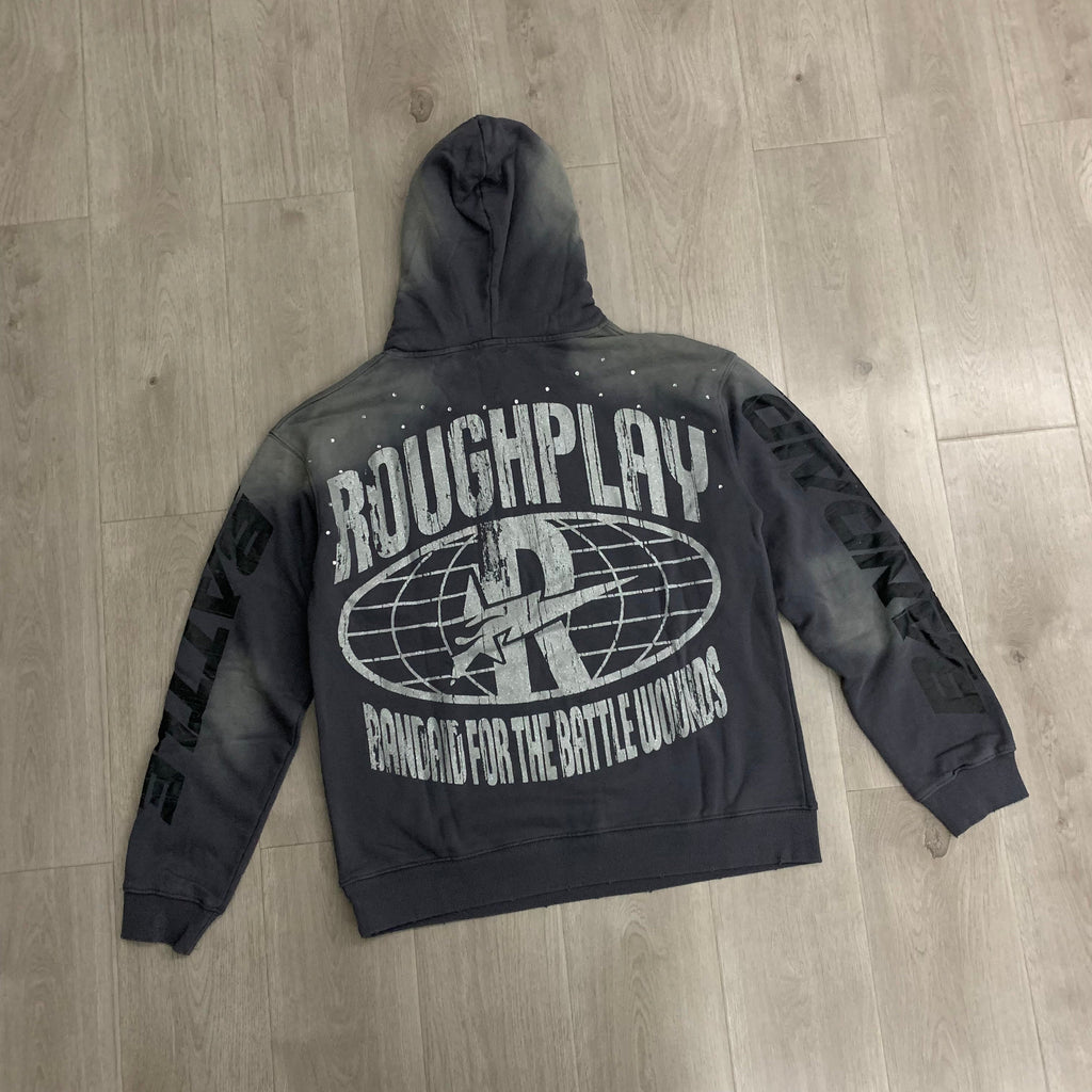 Roughplay Globe Hoodie - shoulder crystal stud detail