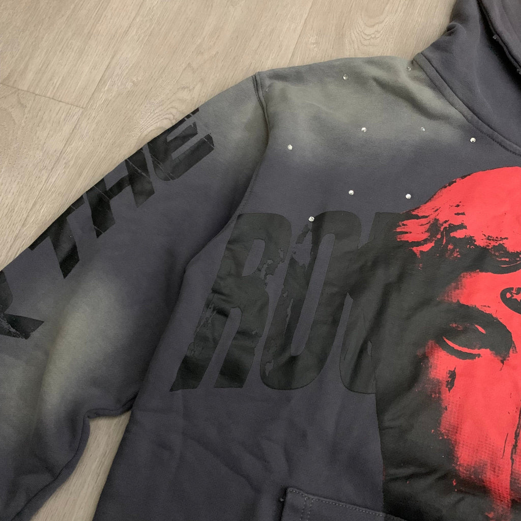 Roughplay Globe Hoodie - Roughplay text chest detail