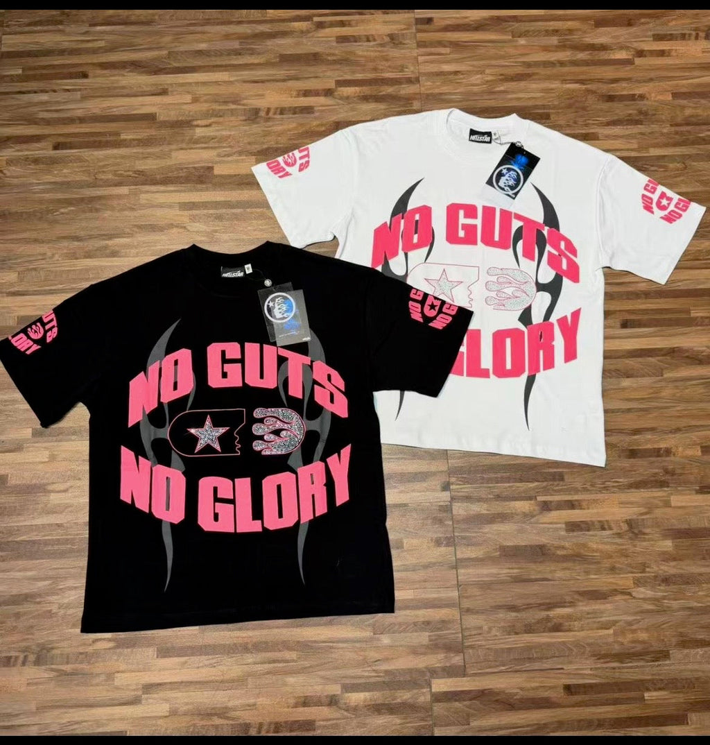 Hellstar No Guts No Glory T-Shirt - Black front and back