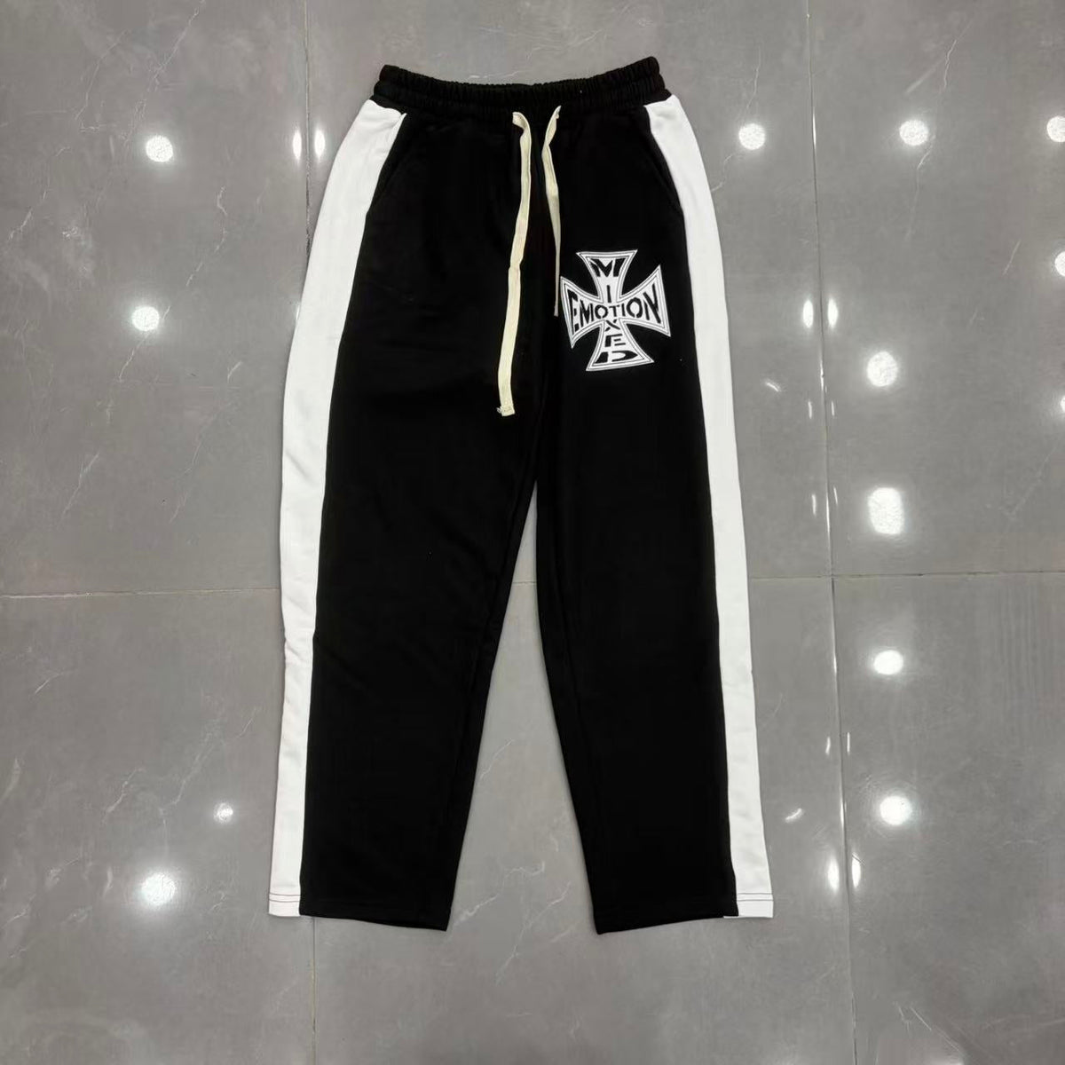 Mixed Emotion Side Stripe Sweatpants - back view
