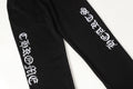Chrome Hearts sweatpants leg detail with Old English embroidery