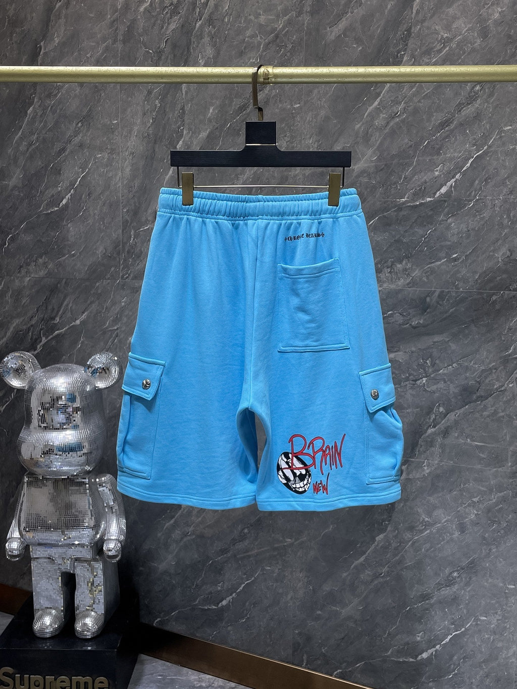 Chrome Hearts cargo shorts back waistband embroidery detail