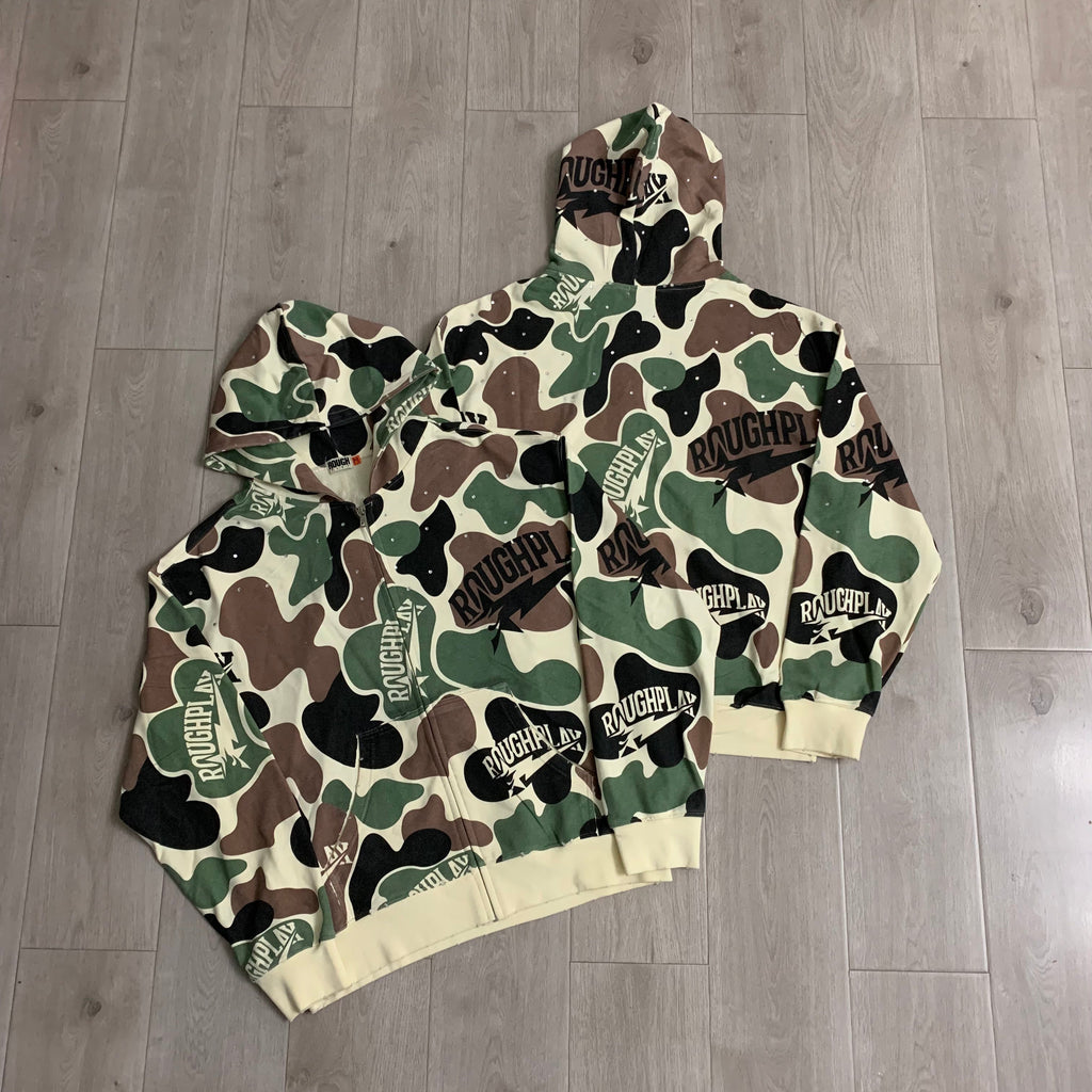 Rough Play Camo Full-Zip Hoodie - Front flat lay