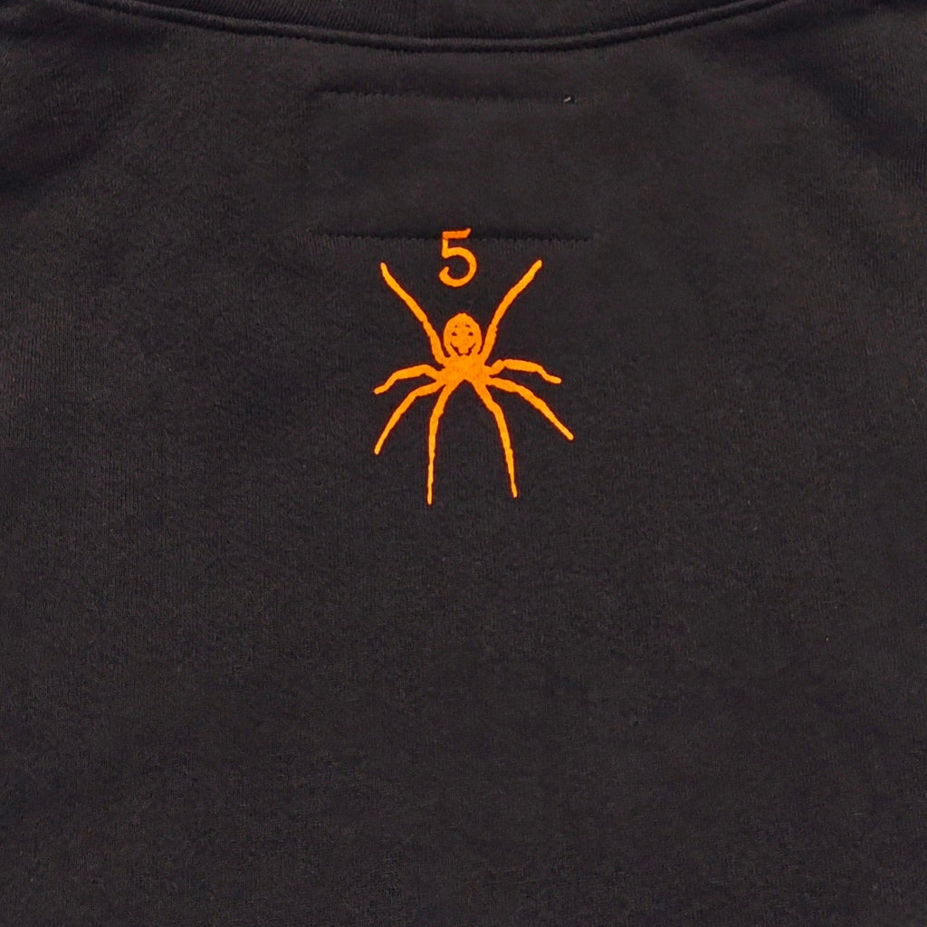 Sp5der New York Hoodie Black - Spider logo chest detail