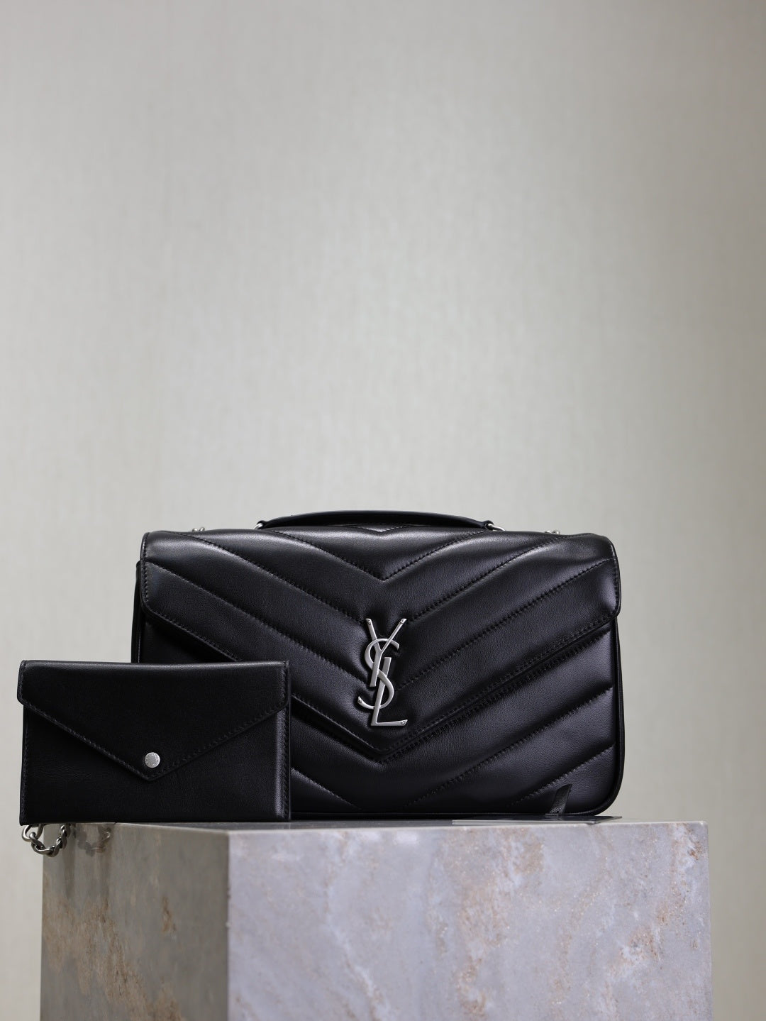 Saint Laurent Loulou bag with silver hardware front view