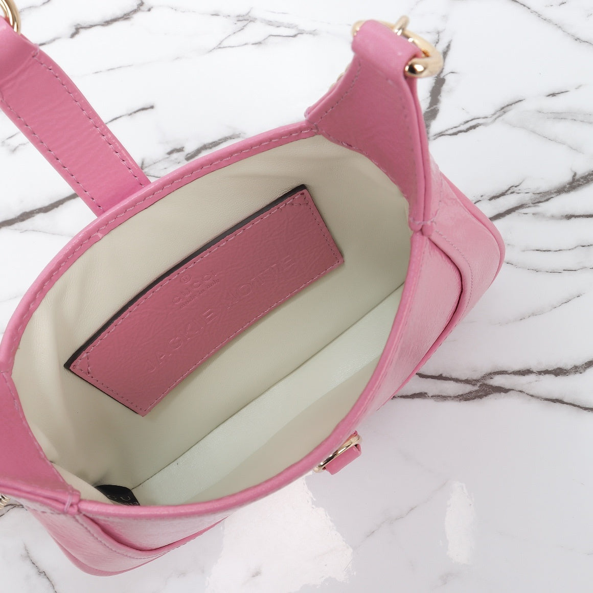 Gucci Jackie 1961 mini bag back view with gold chain strap