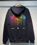 Amiri Rainbow Paint Drip Hoodie – Black front view