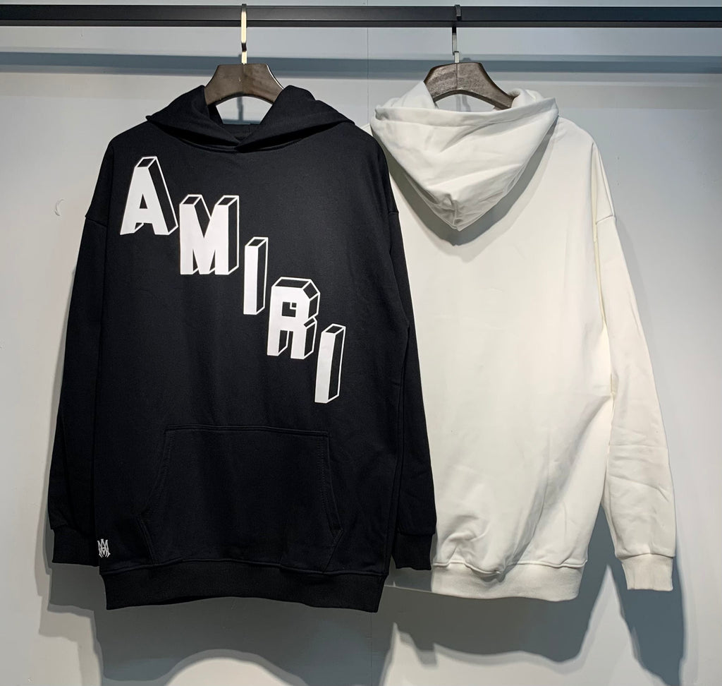 Amiri 3D Logo Hoodie – Back view plain black