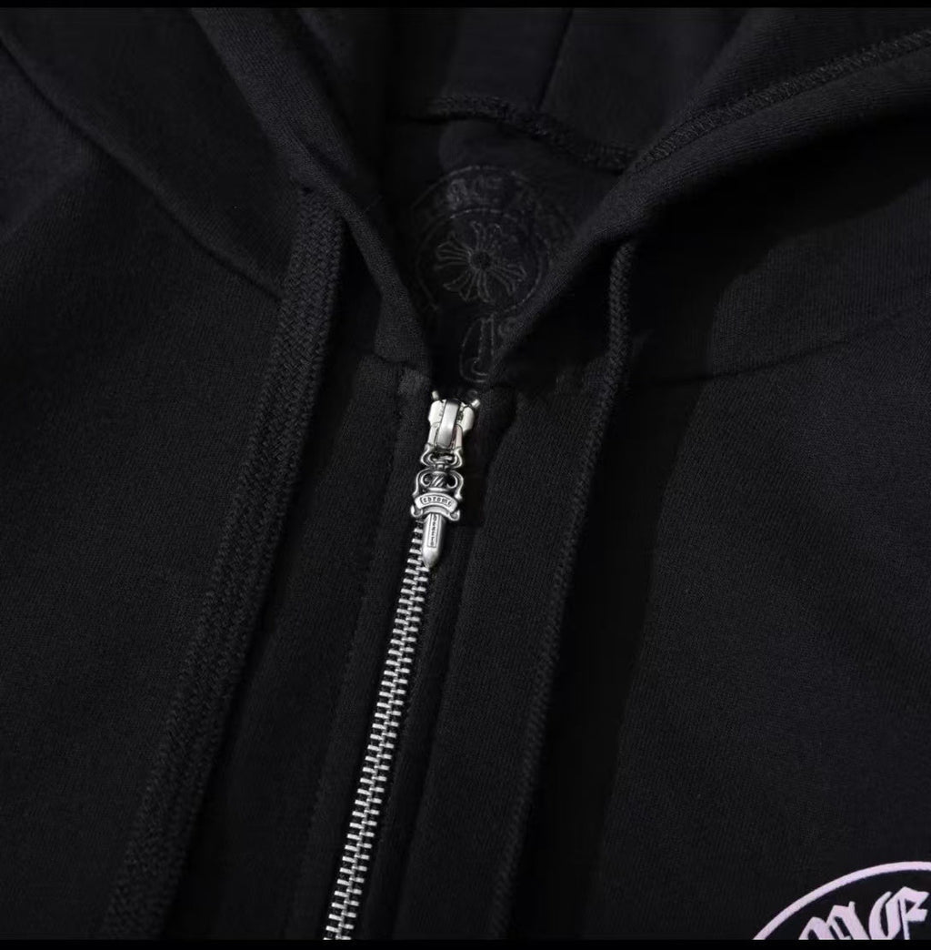 Chrome Hearts Chengdu Zip-Up Hoodie - Dagger Zipper Pull Detail