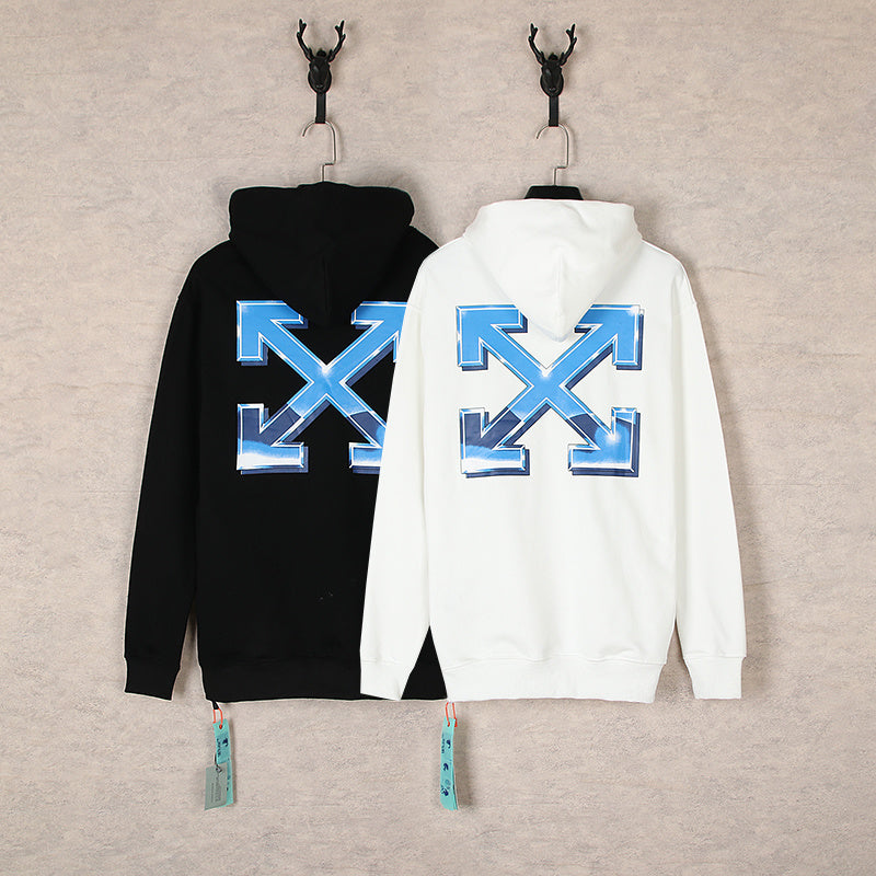 Off-White Galaxy Arrow Hoodie - Black and White Back Comparison