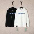 Off-White Galaxy Arrow Hoodie - Black and White Front Comparison