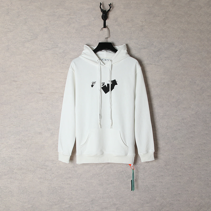 Off-White Brush Arrow Hoodie - White Front