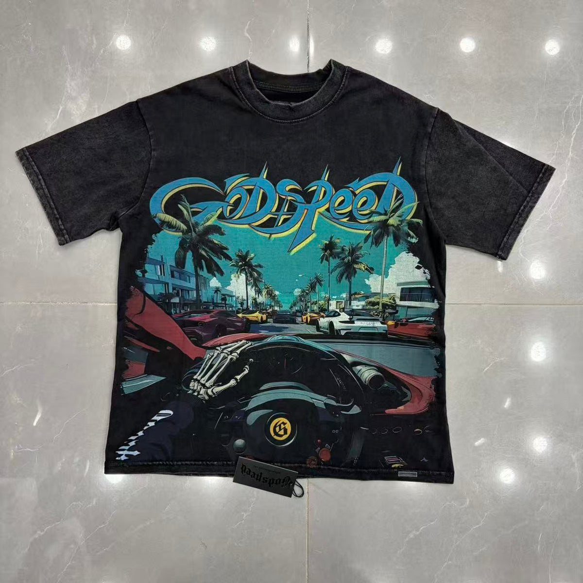 Godspeed Art Basel Miami Tee - Front flat lay