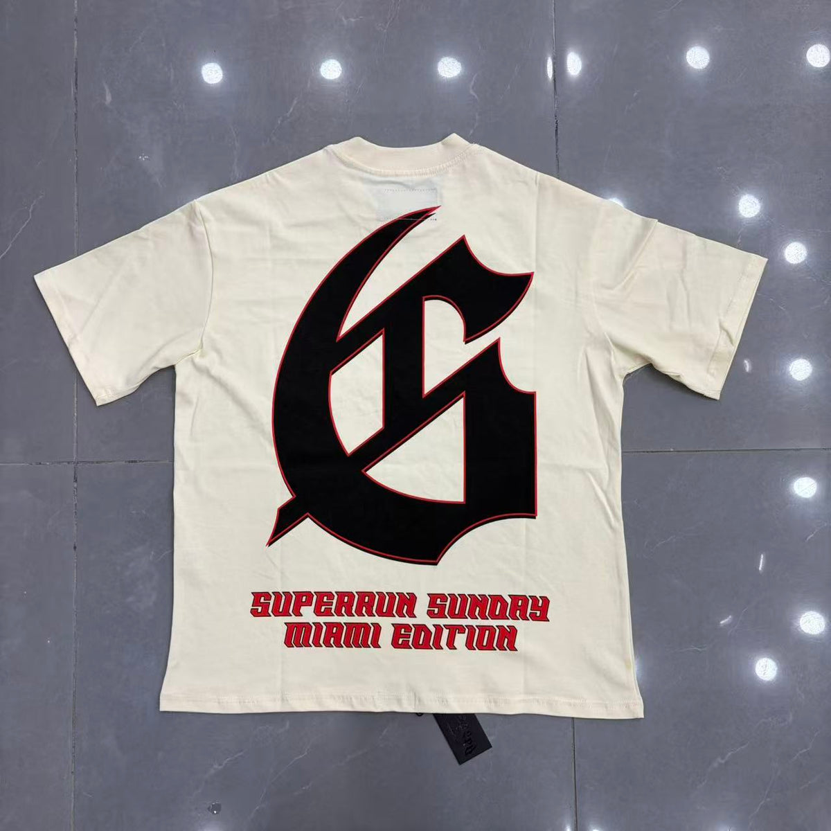 Godspeed Superrun Sunday Miami Tee - Back flat lay