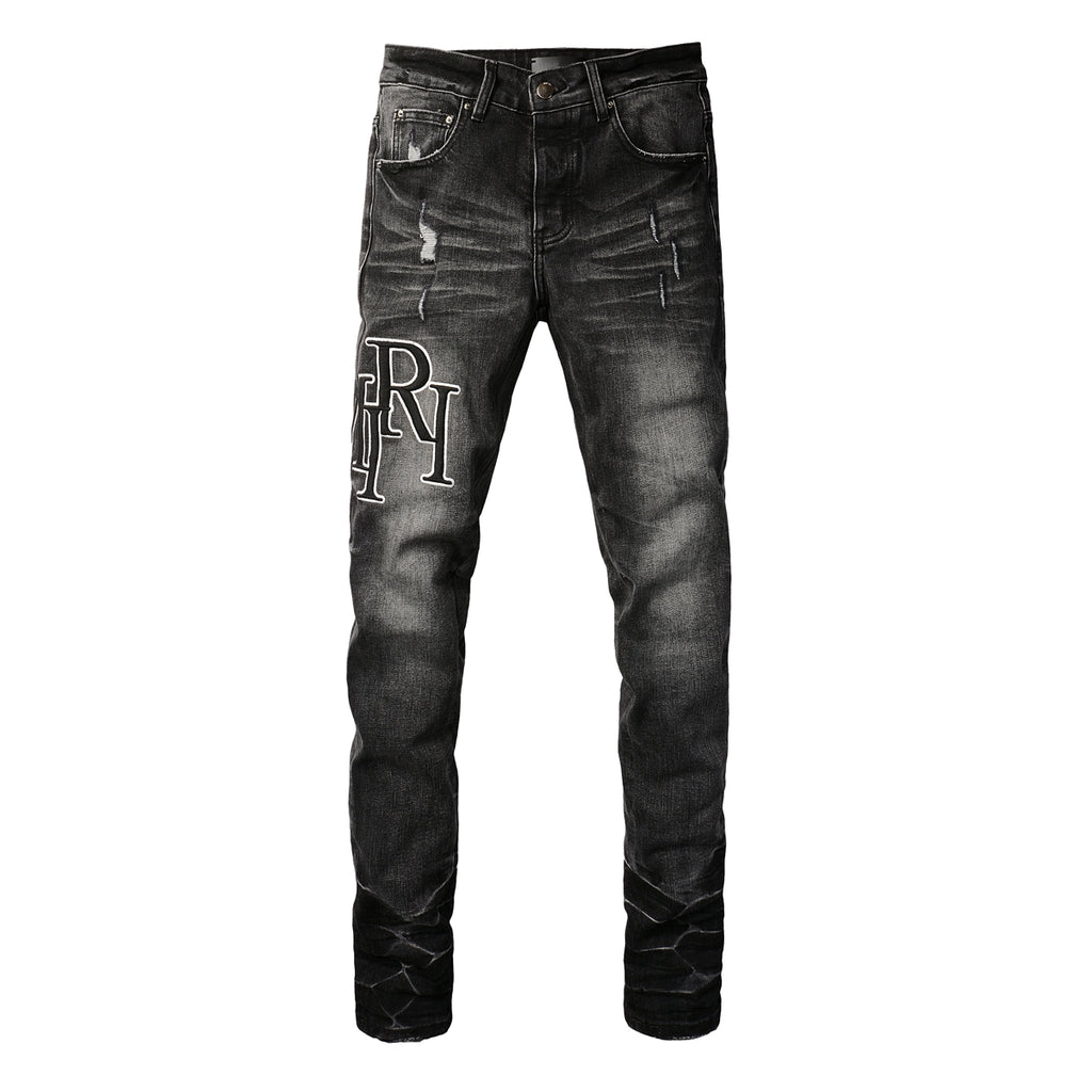 Amiri RH Monogram Distressed Jeans