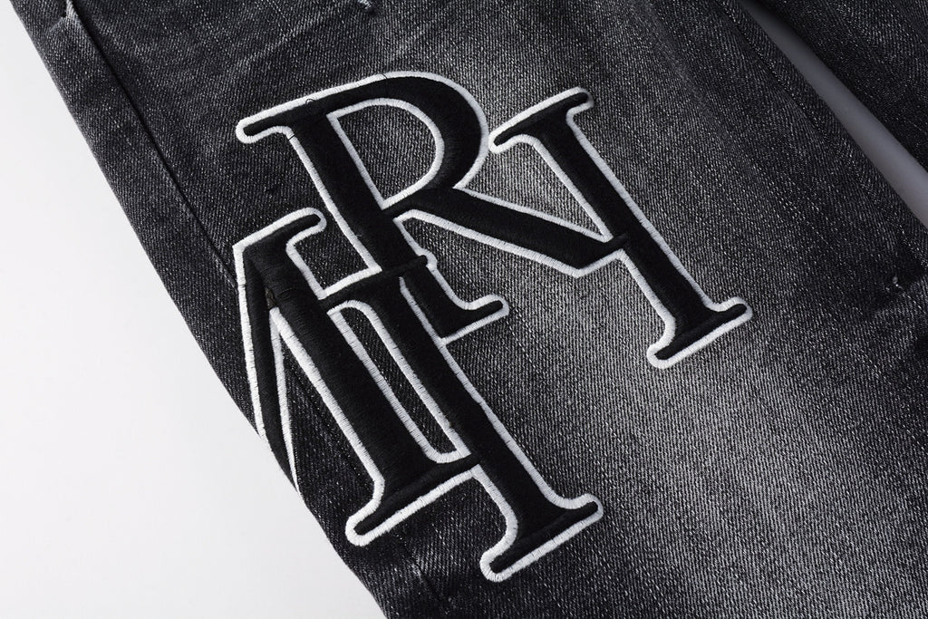 Amiri RH Monogram Distressed Jeans