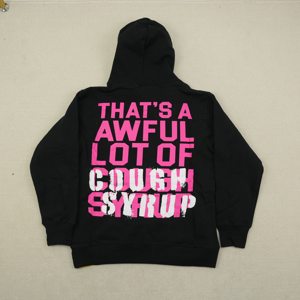 Drankenstein Cough Syrup Hoodie - front graphic close-up