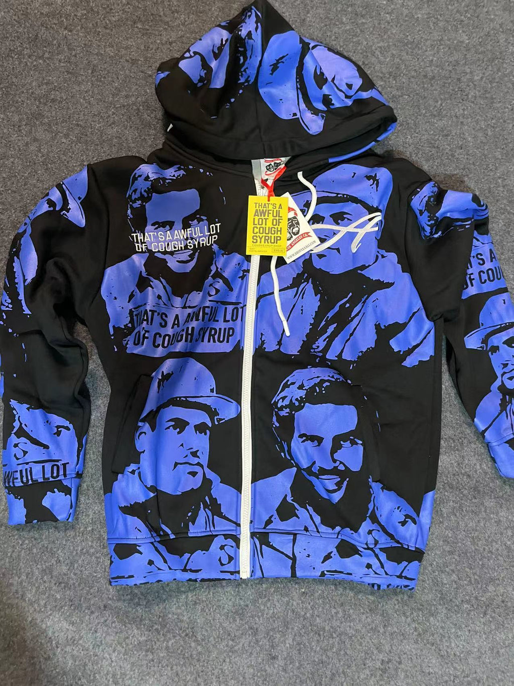 Cartel Zip Hoodie - Blue/Black tag detail