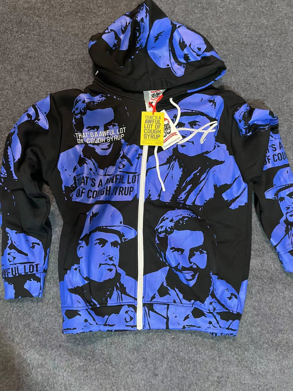 Cartel Zip Hoodie - Blue/Black tag detail