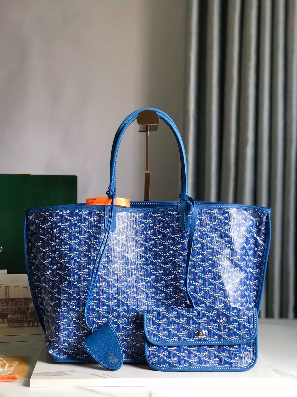 Goyard Saint Louis Tote PM Blue - bottom view