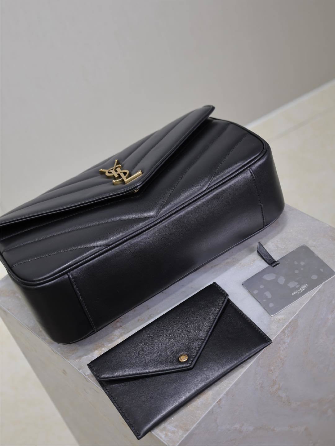 Saint Laurent Loulou Medium Bag - Close-up with card holder